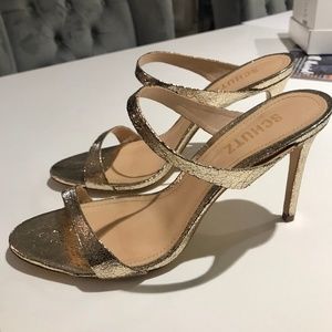 Schutz Gold Reanna Heels Size 9